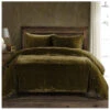 HiEnd Accents Green Stella Faux Silk & Velvet Super Queen 3-Piece Duvet Cover Set