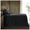 HiEnd Accents Black Stella Faux Silk & Velvet King 3-Piece Bedspread Set
