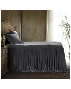 HiEnd Accents Slate Stella Faux Silk & Velvet King 3-Piece Bedspread Set