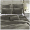 HiEnd Accents Gray Stonewashed Cotton & Velvet 3-Piece Full/Queen Quilt Set
