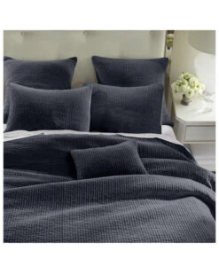 HiEnd Accents Navy Stonewashed Cotton & Velvet 3-Piece King Quilt Set