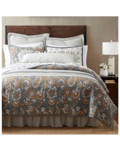 HiEnd Accents Gray Abbie Western Paisley Reversible 3-Piece Full/Queen Quilt Set