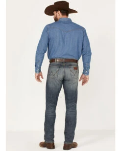 Wrangler Retro Men's Dark Night Medium Wash Slim Straight Stretch Denim Jeans 6 Wrangler Retro Men's Dark Night Medium Wash Slim Straight Stretch Denim Jeans -Little Wild Horse Shop 2000388947 414 P3