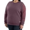 Carhartt Women's Relaxed Fit Midweight Crewneck Block Logo Sleeve Graphic Sweatshirt - Plus