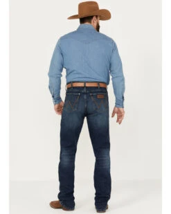 Wrangler Retro Men's Medium Wash Slim Straight Stretch Jeans 6 Wrangler Retro Men's Medium Wash Slim Straight Stretch Jeans -Little Wild Horse Shop 2000394535 414 P3