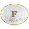 Montana Silversmiths Classic Western Oval Two-Tone Initial Belt Buckle - F