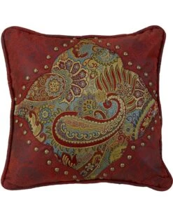 HiEnd Accents San Angelo Paisley & Leather Pillow
