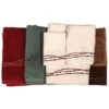 HiEnd Accents Three-Piece Embroidered Barbed Wire Bath Towel Set - Brown