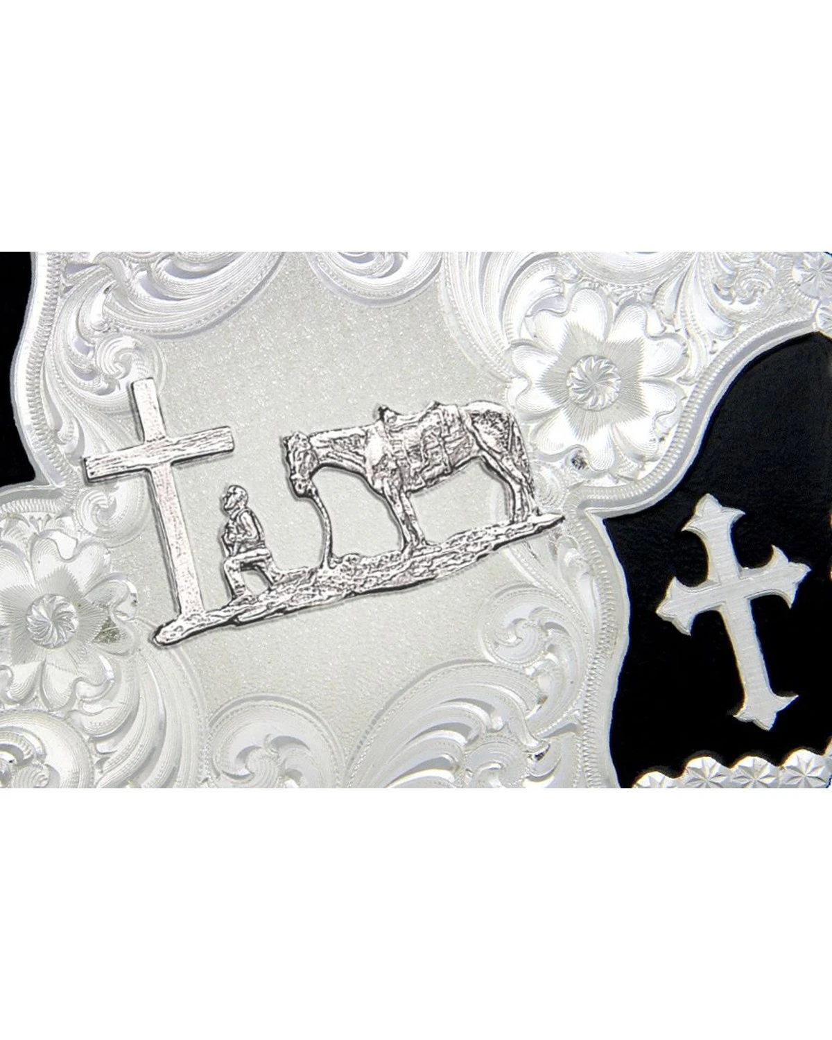 Montana Silversmiths Men's Cowboy & Crosses Buckle 2 Montana Silversmiths Men's Cowboy & Crosses Buckle - Image 2