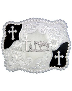 Montana Silversmiths Men's Cowboy & Crosses Buckle