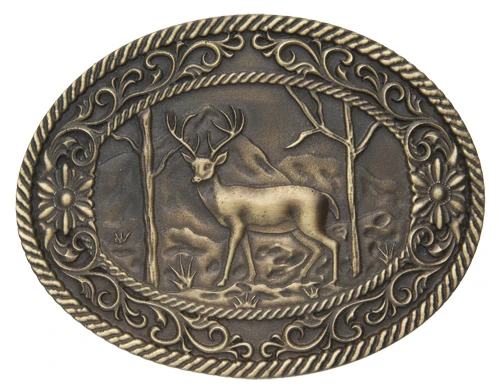AndWest Men's White Tail Deer With Scrolls Belt Buckle 1 AndWest Men's White Tail Deer With Scrolls Belt Buckle