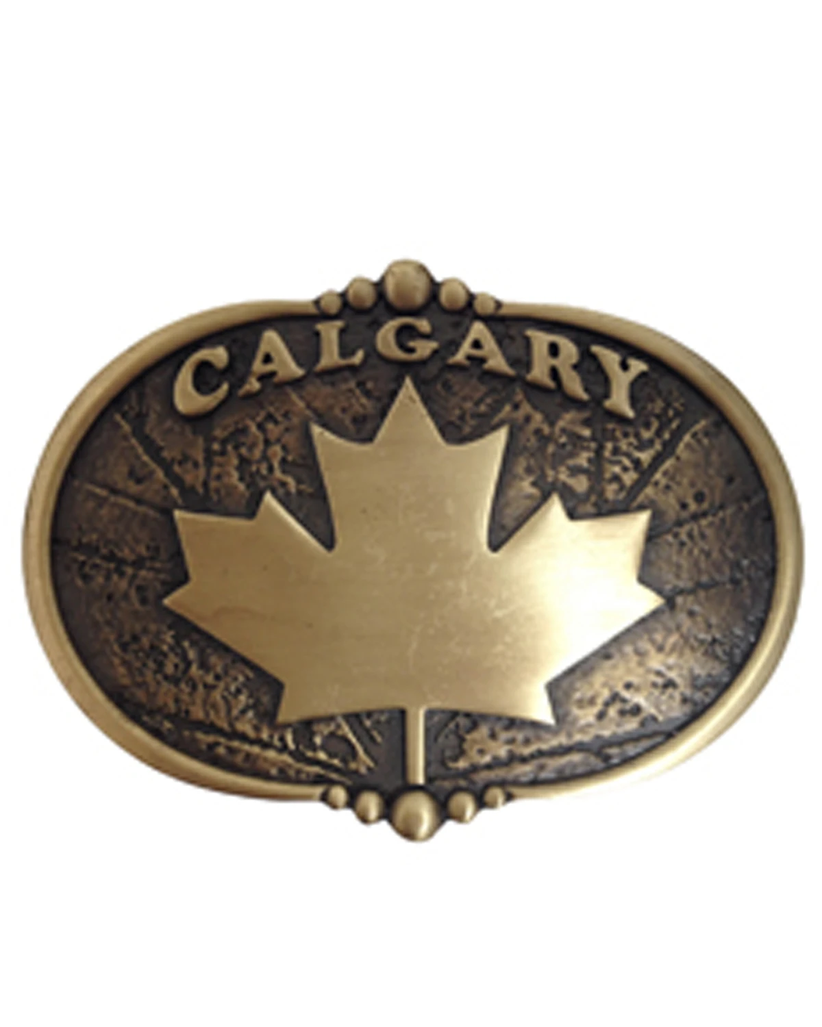 AndWest Vintage Bronze Calgary Maple Leaf Belt Buckle 1 AndWest Vintage Bronze Calgary Maple Leaf Belt Buckle