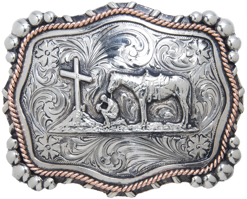 AndWest Vintage "Mission" Praying Cowboy Belt Buckle 1 AndWest Vintage "Mission" Praying Cowboy Belt Buckle