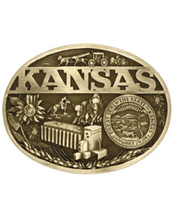 Montana Silversmiths Men's Kansas State Heritage Attitude Belt Buckle